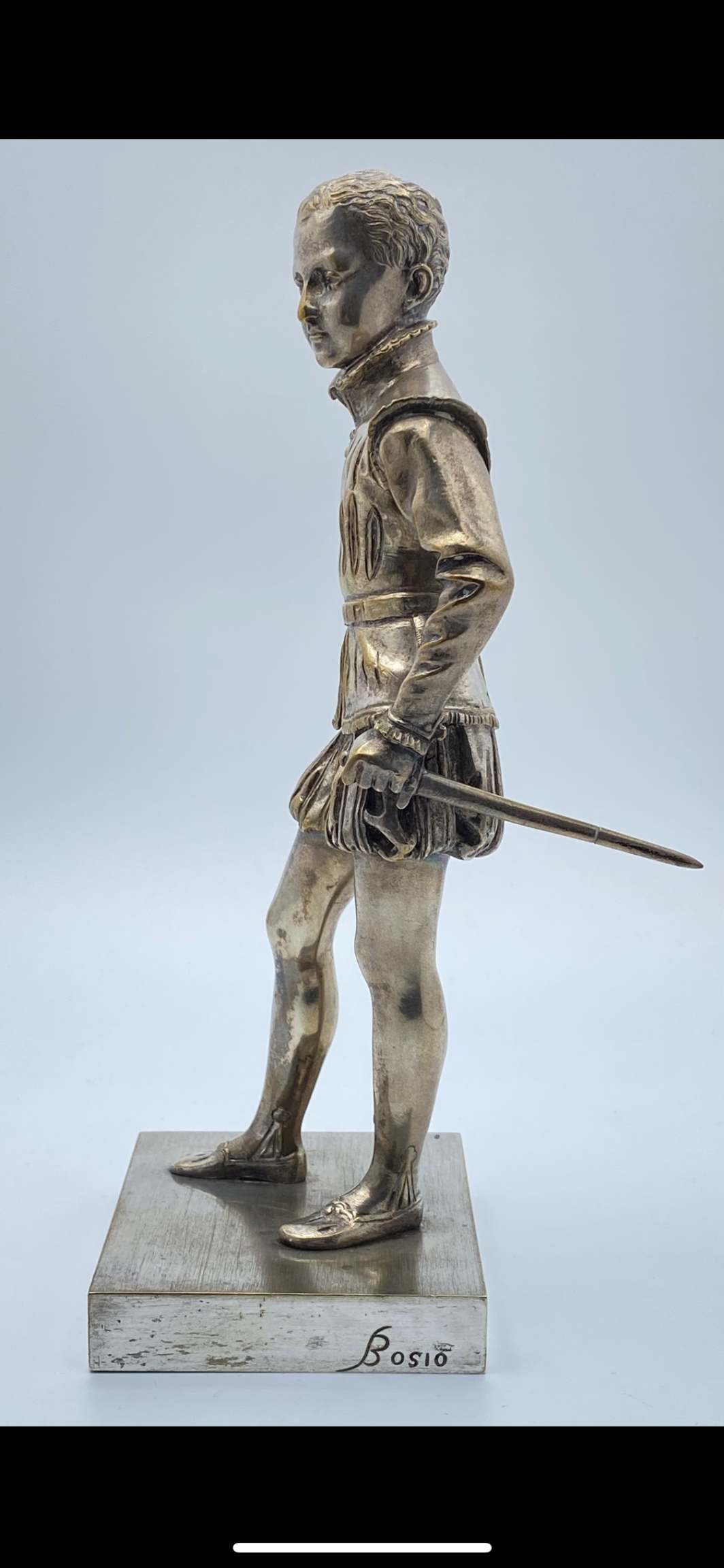 D’APRÈS FRANÇOIS JOSEPH BOSIO. GIOVANE ENRICO IV IN BRONZO ARGENTATO - immagine 14