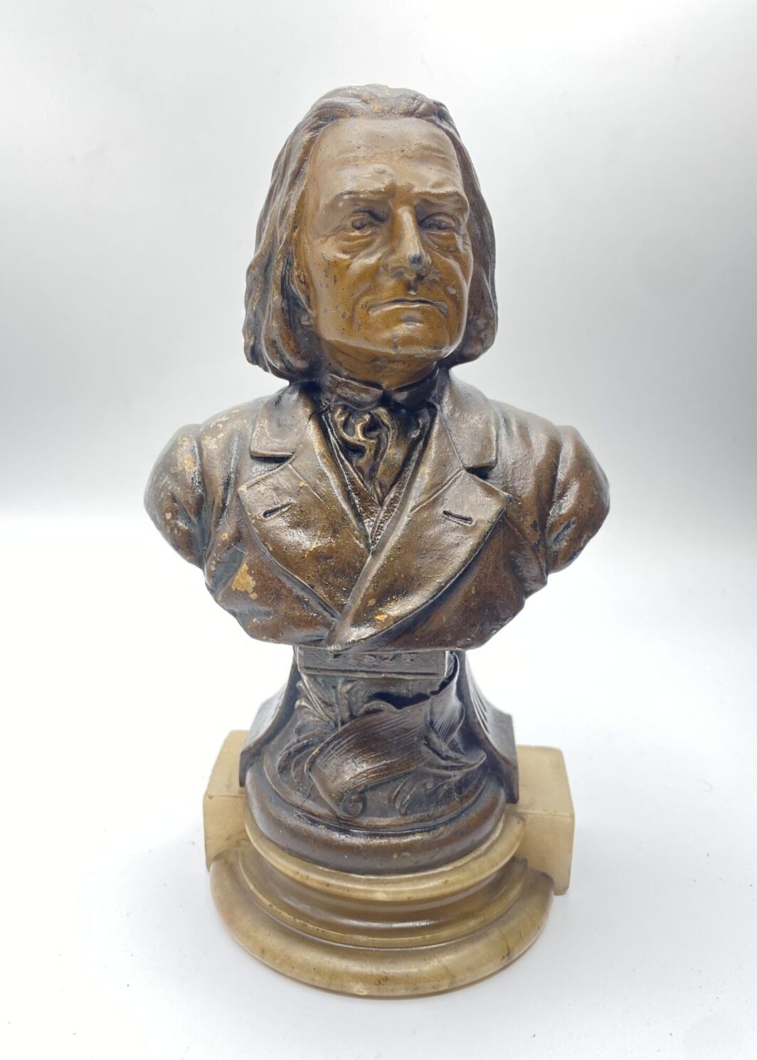 LISZT MEZZOBUSTO IN ANTIMONIO. FRANCIA XIX sec.
