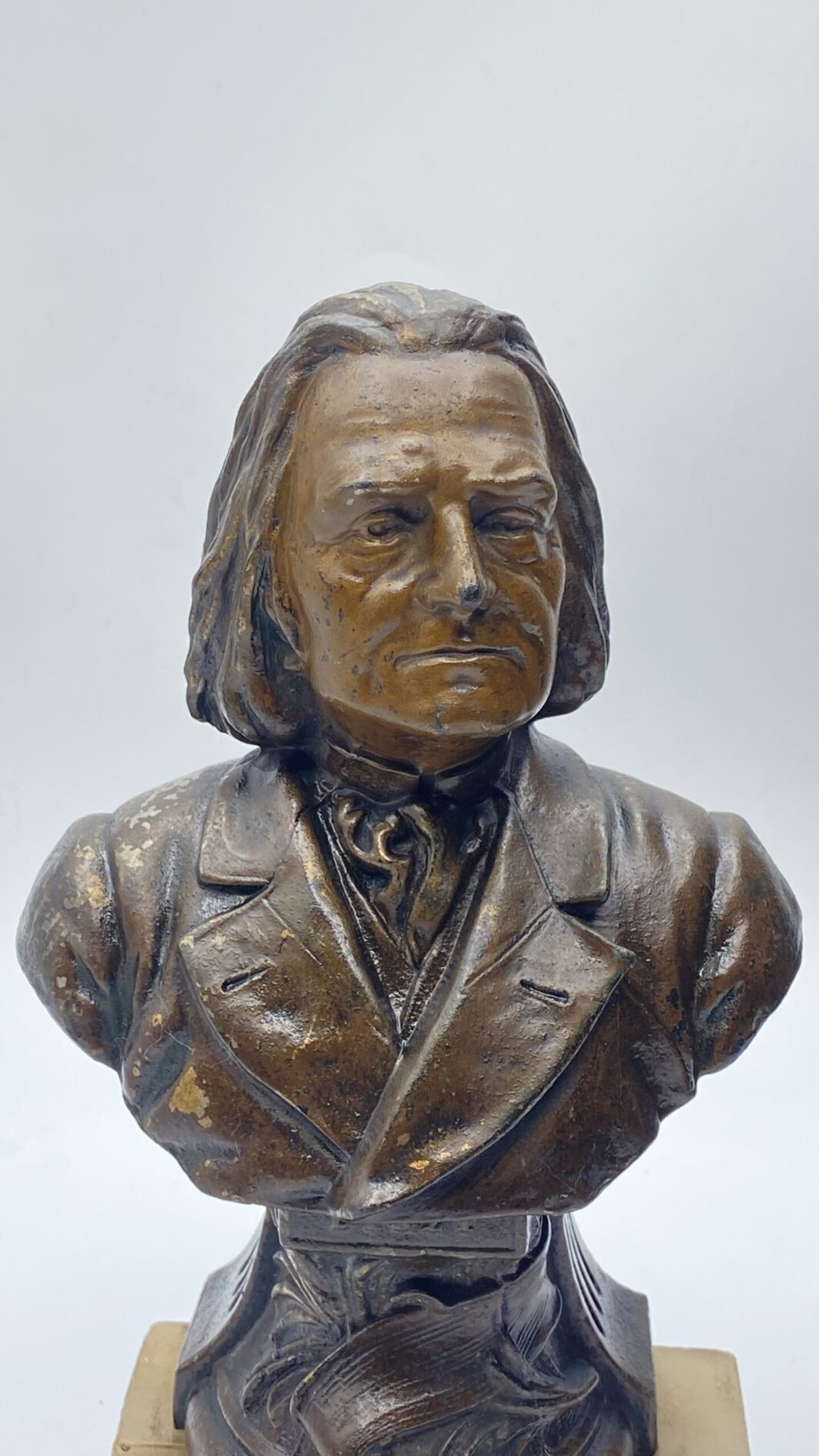 LISZT MEZZOBUSTO IN ANTIMONIO. FRANCIA XIX sec. - immagine 3