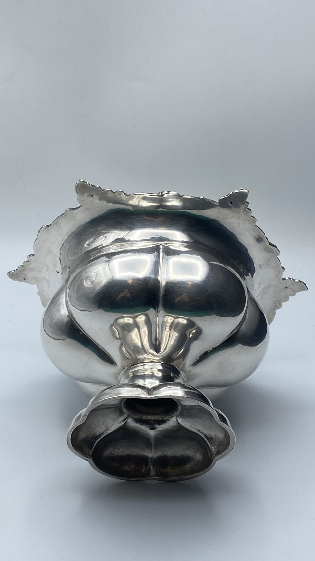 STRAORDINARIA ALZATA CON DECORI BACCANALI IN ARGENTO. PUNZONATA SVEZIA ANNO 1860 - immagine 10