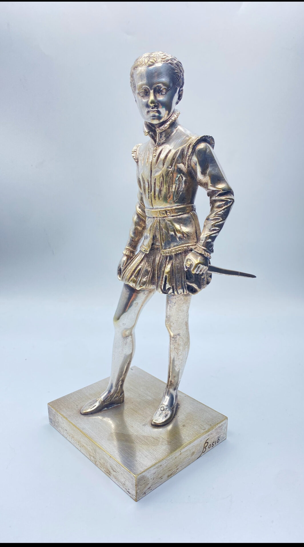D’APRÈS FRANÇOIS JOSEPH BOSIO. GIOVANE ENRICO IV IN BRONZO ARGENTATO