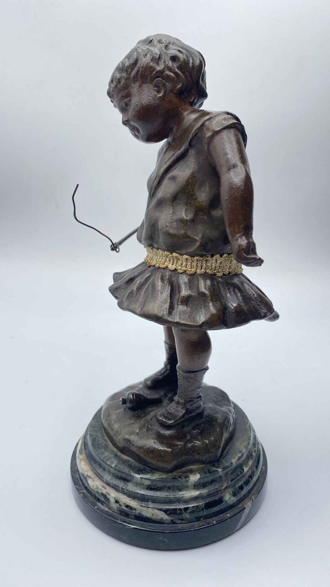 BAMBINA CHE GIOCA CON LA TROTTOLA. RUFFONY (1846-1925) - immagine 15