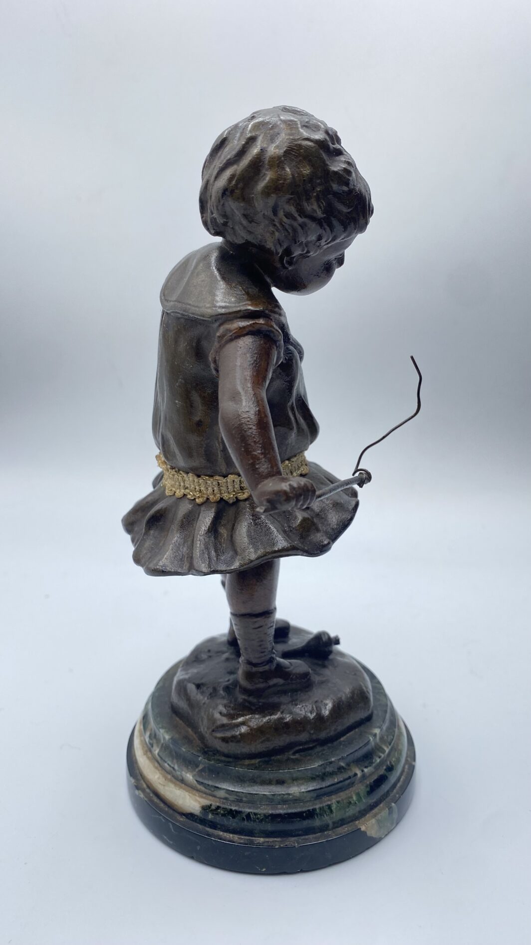BAMBINA CHE GIOCA CON LA TROTTOLA. RUFFONY (1846-1925) - immagine 12