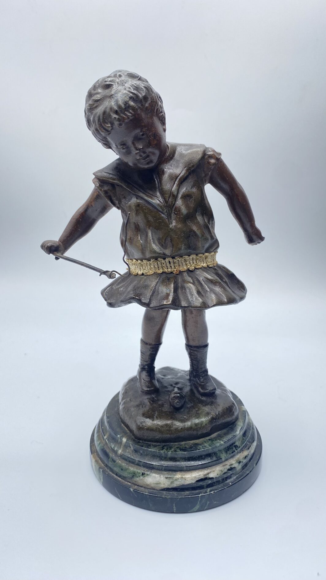 BAMBINA CHE GIOCA CON LA TROTTOLA. RUFFONY (1846-1925) - immagine 14