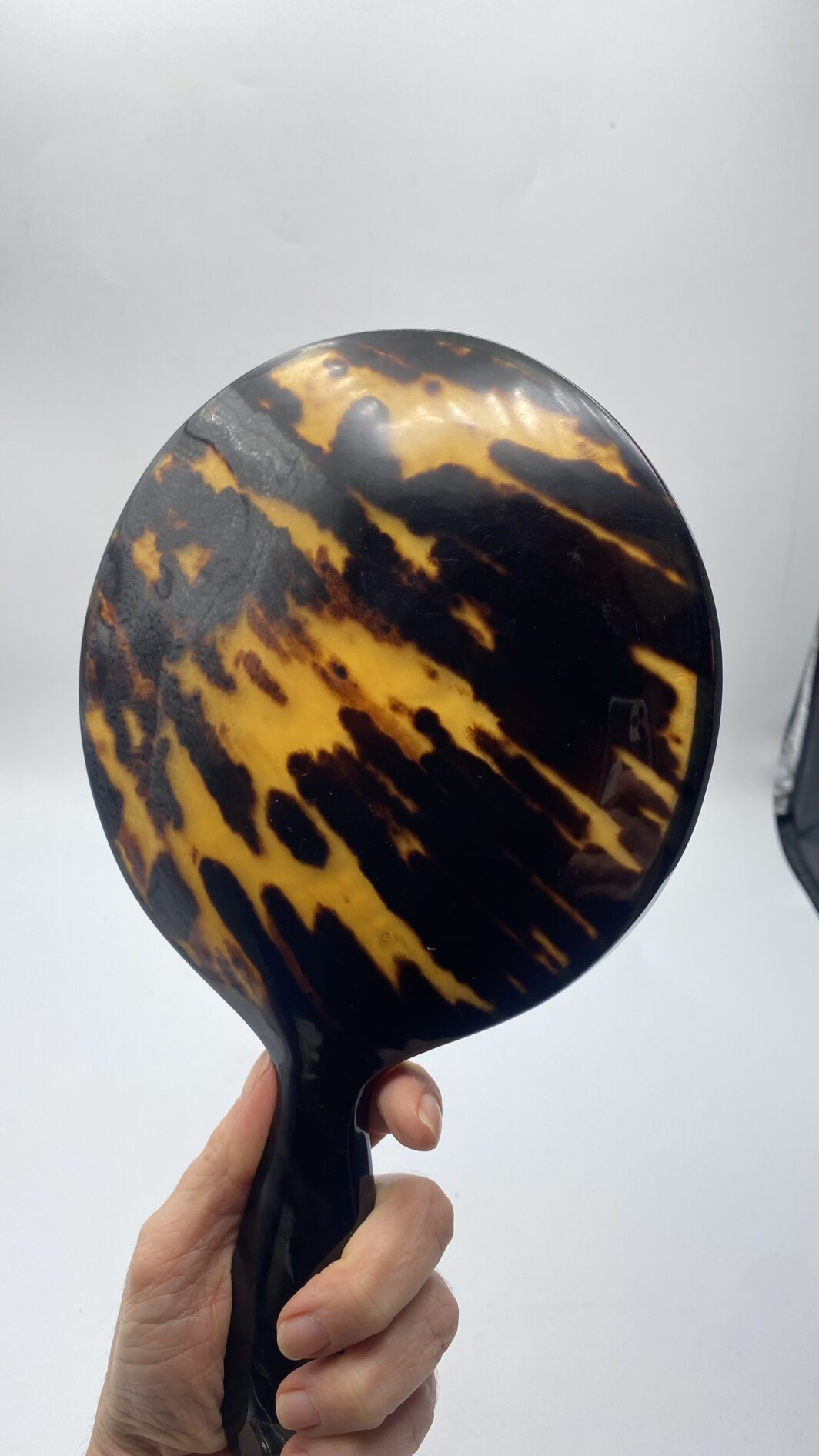 SPECCHIO VINTAGE IN BACHELITE TARTARUGATA. ITALIA, ART DECO, ANNI ‘20/‘30 - immagine 5