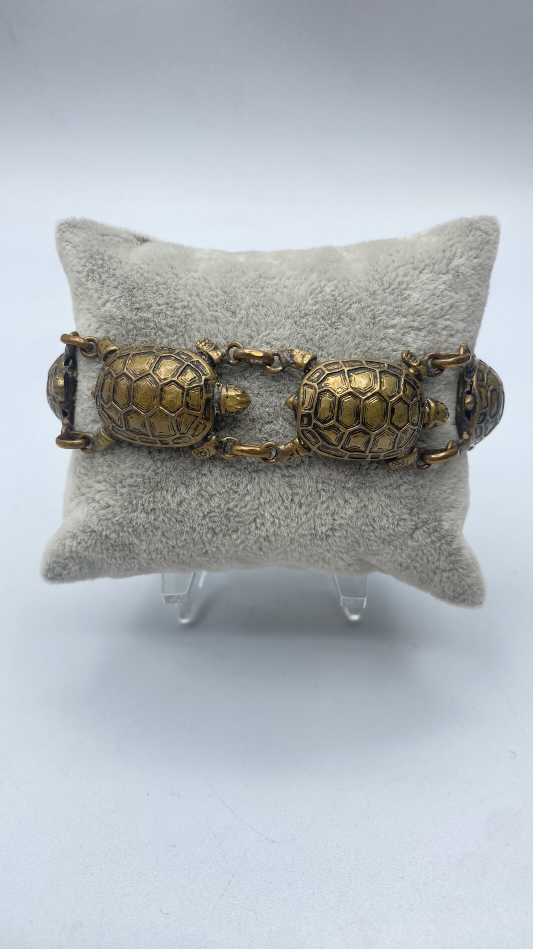 BRACCIALE VINTAGE CON TARTARUGHE, IN METALLO DORATO. ITALIA, PRIMA METÀ DEL XX sec. - immagine 10