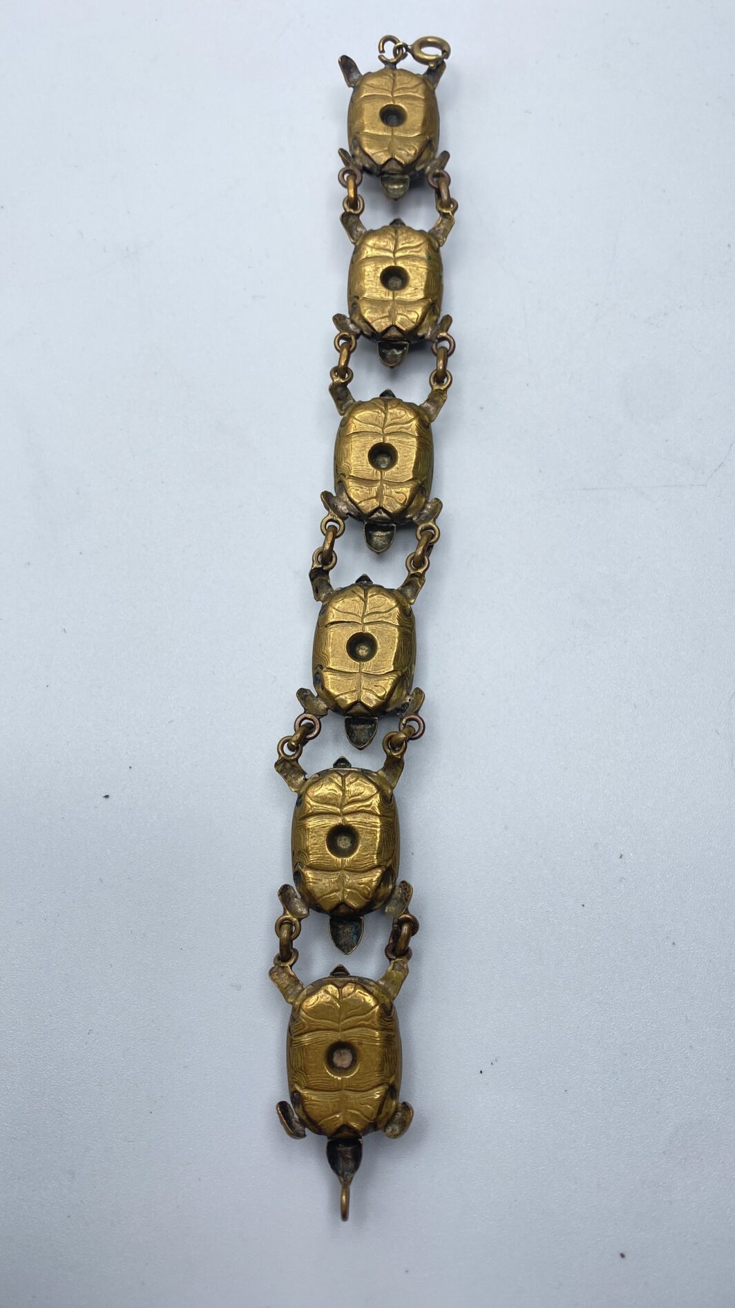 BRACCIALE VINTAGE CON TARTARUGHE, IN METALLO DORATO. ITALIA, PRIMA METÀ DEL XX sec. - immagine 2