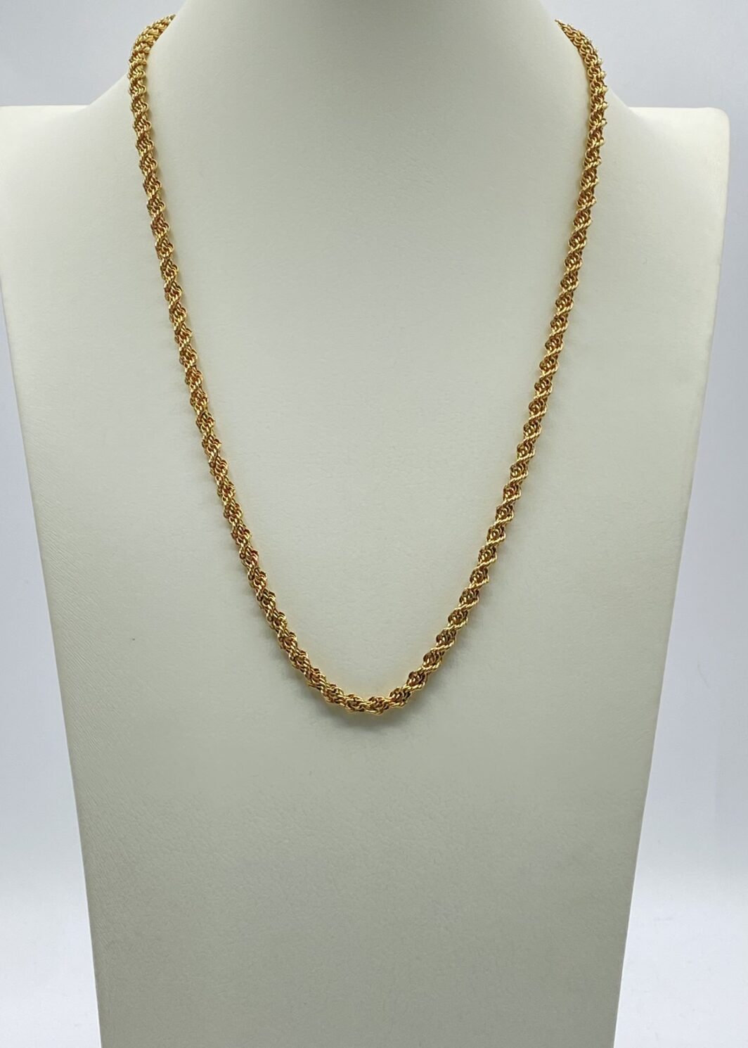 BELLISSIMA COLLANA VINTAGE A TORCHON, IN METALLO GOLDTONE.  ANNI ‘80.
