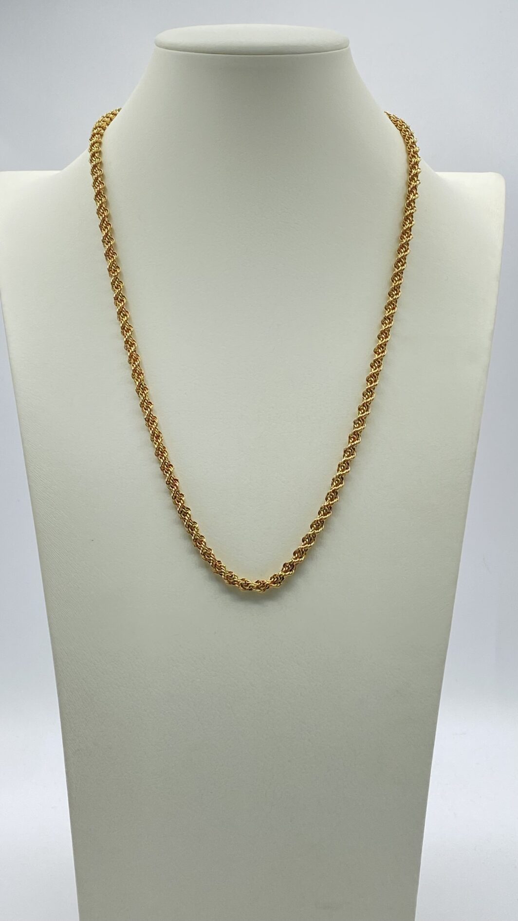 BELLISSIMA COLLANA VINTAGE A TORCHON, IN METALLO GOLDTONE.  ANNI ‘80.