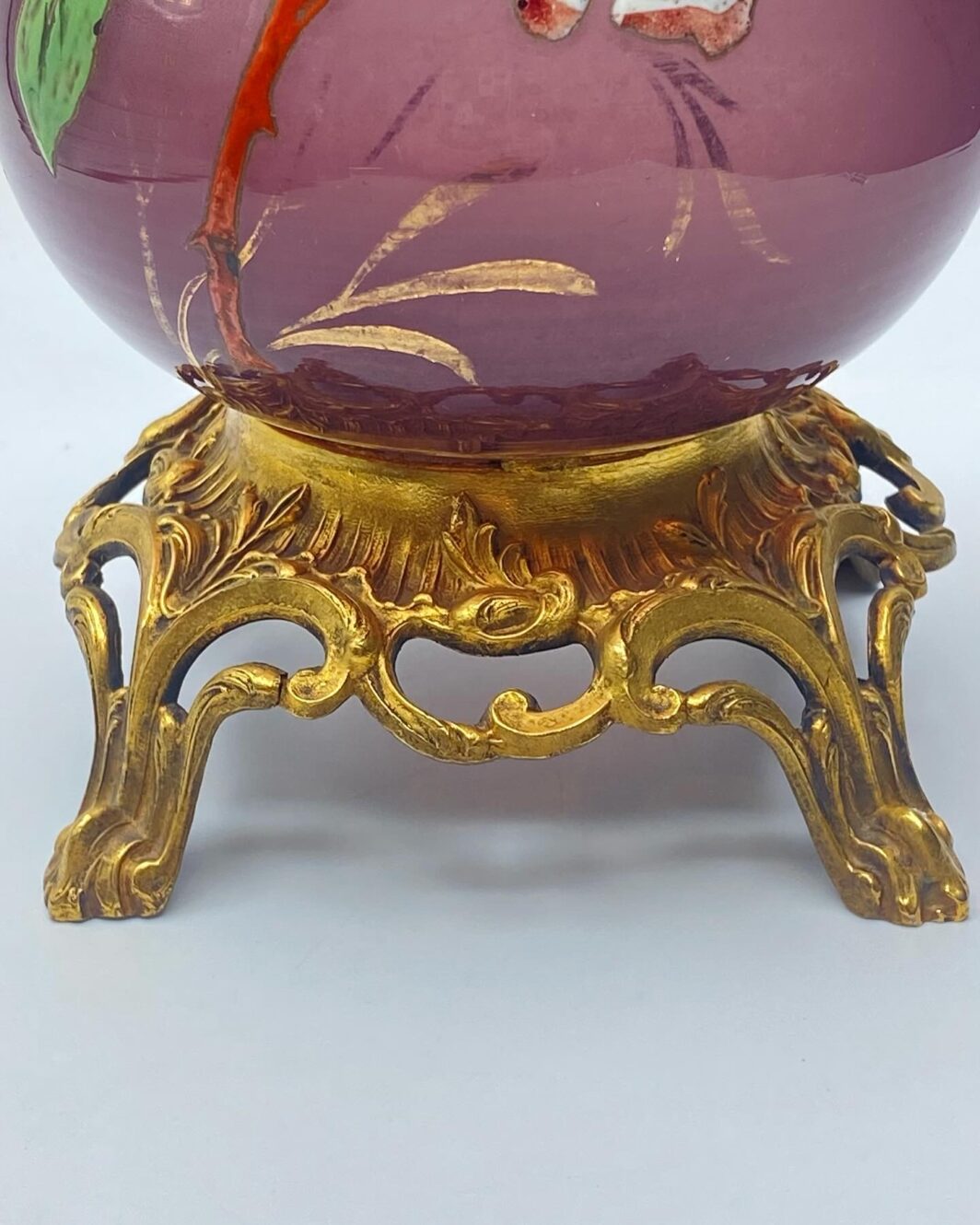 LEGRAS(1839-1916). VASO ART NOUVEAU CON DECORAZIONE A SMALTO CON ROSE CANINE. - immagine 12