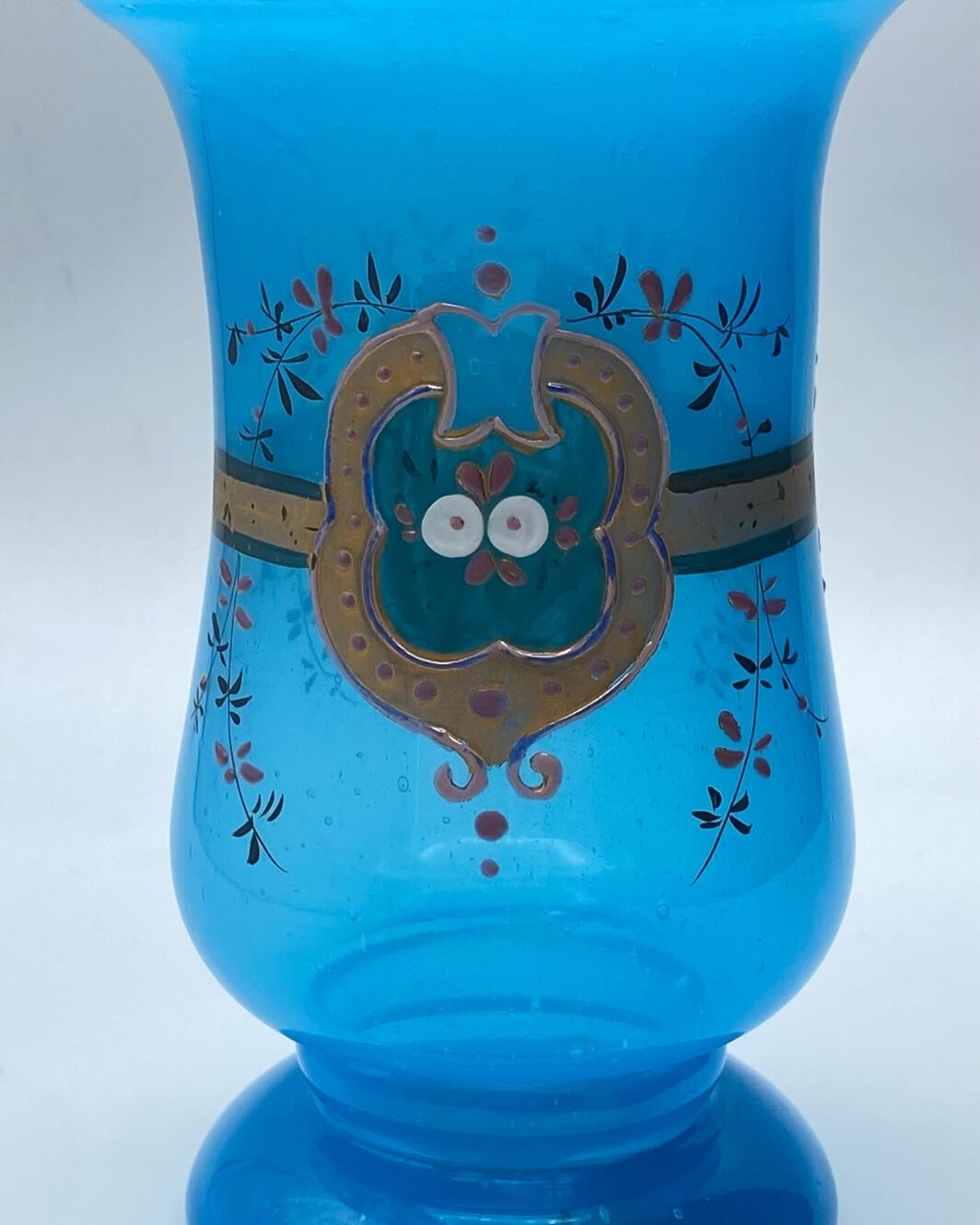 VASO IN OPALINE DIPINTA A MANO. FINE EPOCA VITTORIANA, XIX sec. - immagine 5