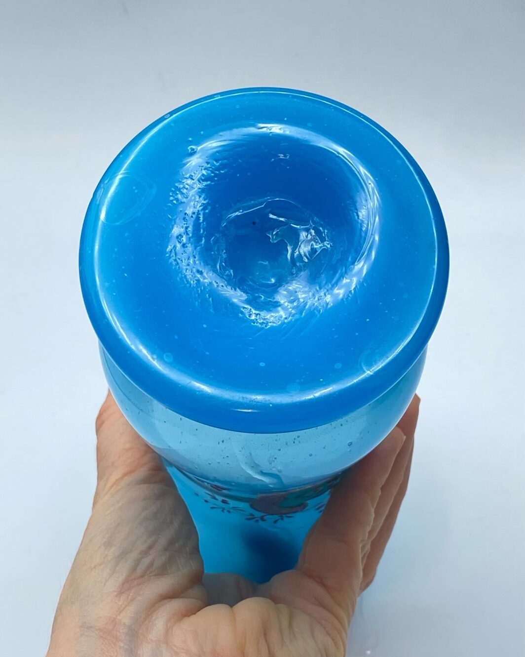 VASO IN OPALINE DIPINTA A MANO. FINE EPOCA VITTORIANA, XIX sec. - immagine 8