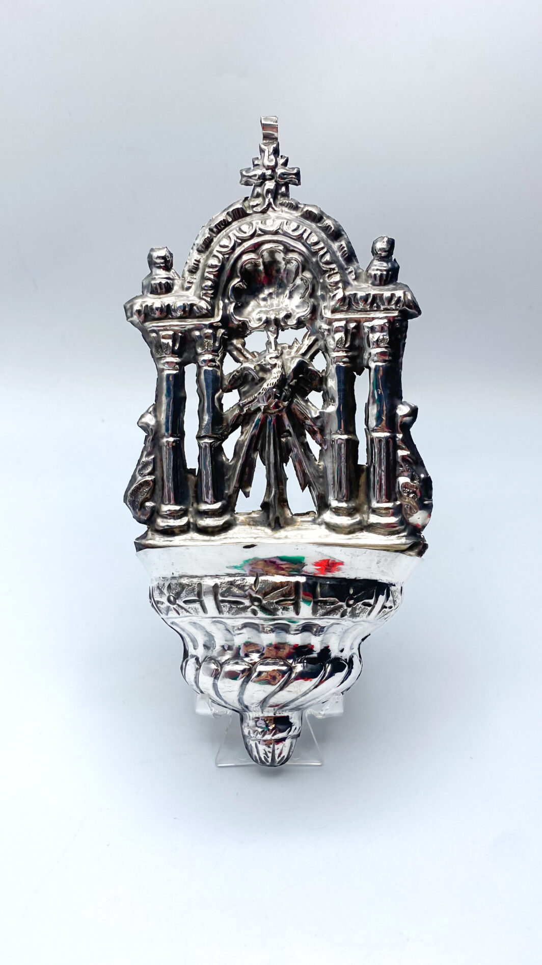 STRAORDINARIA ACQUASANTIERA IN ARGENTO. NAPOLI, FINE ‘700