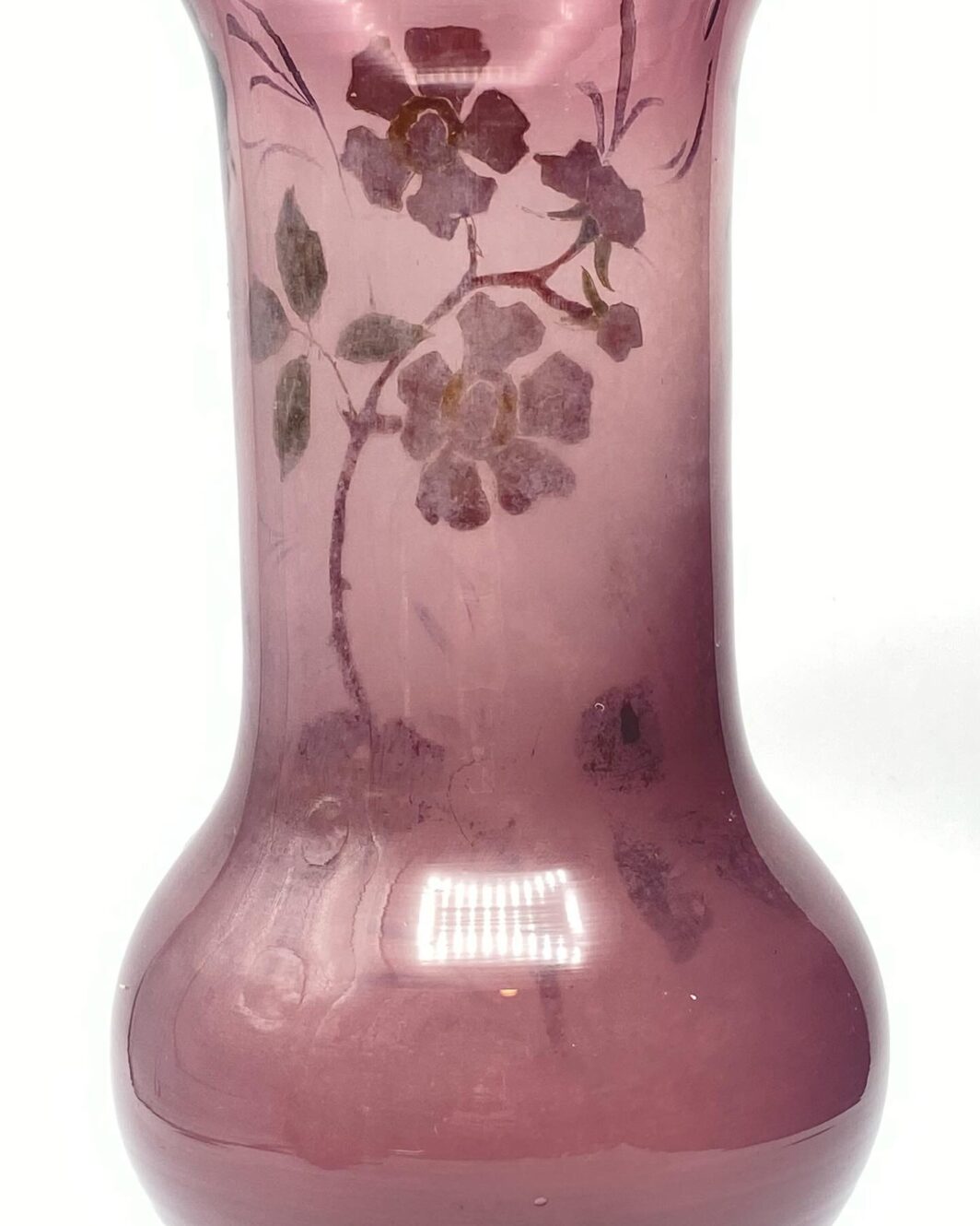 LEGRAS(1839-1916). VASO ART NOUVEAU CON DECORAZIONE A SMALTO CON ROSE CANINE. - immagine 11