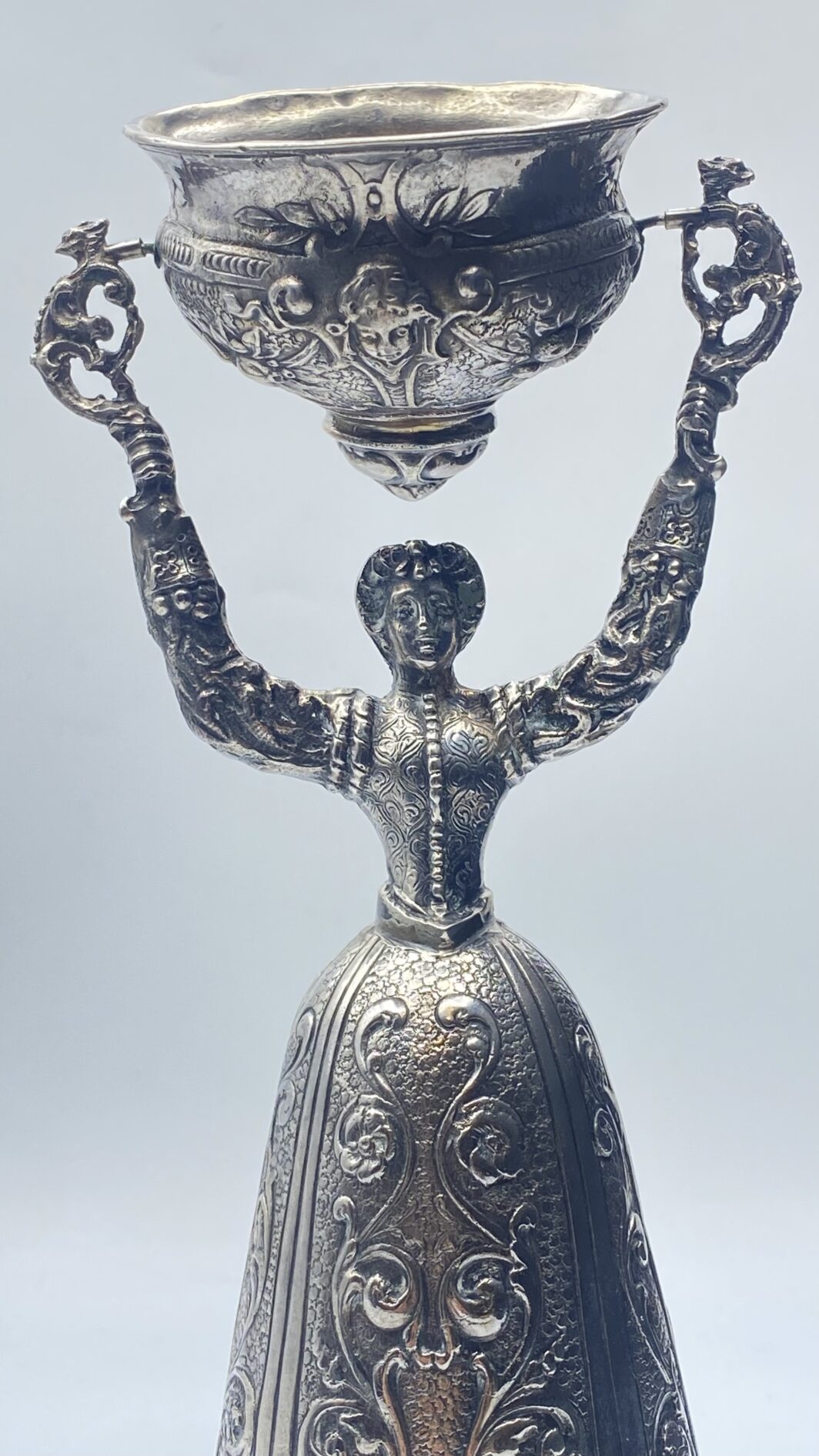GRANDE COPPA DELL’AMORE IN ARGENTO. AUSTRIA UNGHERIA 1760 ca. - immagine 19
