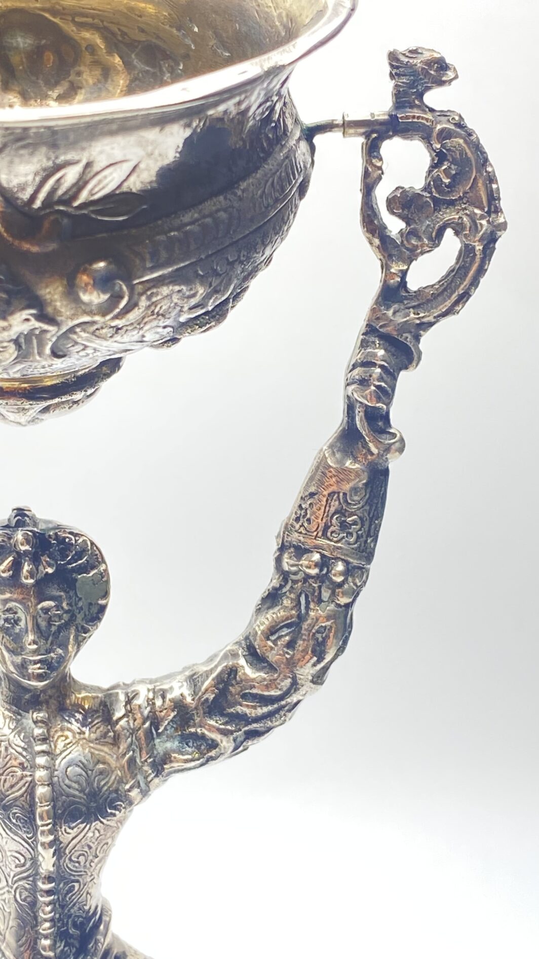 GRANDE COPPA DELL’AMORE IN ARGENTO. AUSTRIA UNGHERIA 1760 ca. - immagine 12