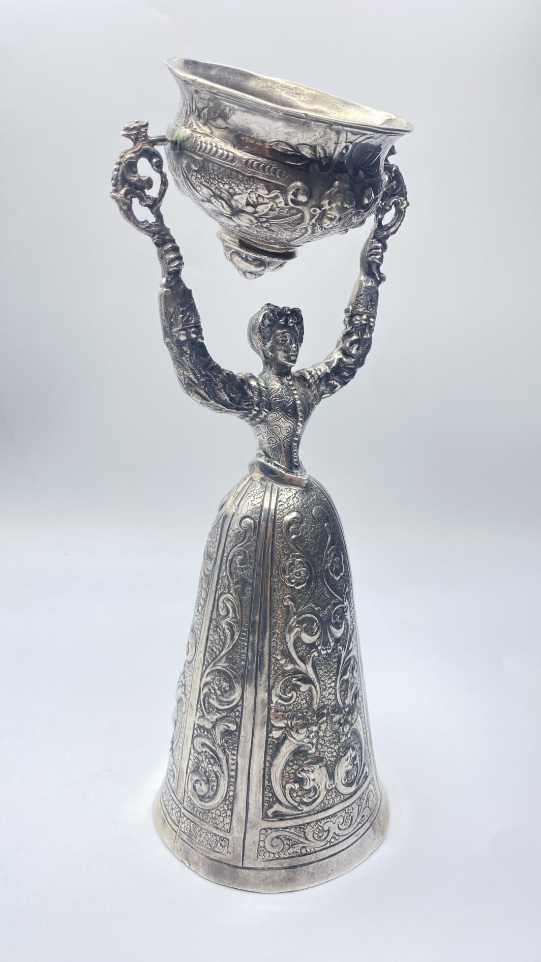 GRANDE COPPA DELL’AMORE IN ARGENTO. AUSTRIA UNGHERIA 1760 ca. - immagine 4