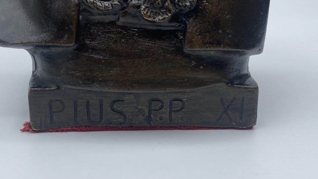 MEZZOBUSTO IN BRONZO, RITRATTO DI PAPA PIO XI. FONDERIE CANDIANI SOMMERS, 1925/1930 - immagine 12