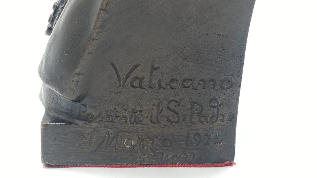 MEZZOBUSTO IN BRONZO, RITRATTO DI PAPA PIO XI. FONDERIE CANDIANI SOMMERS, 1925/1930 - immagine 11