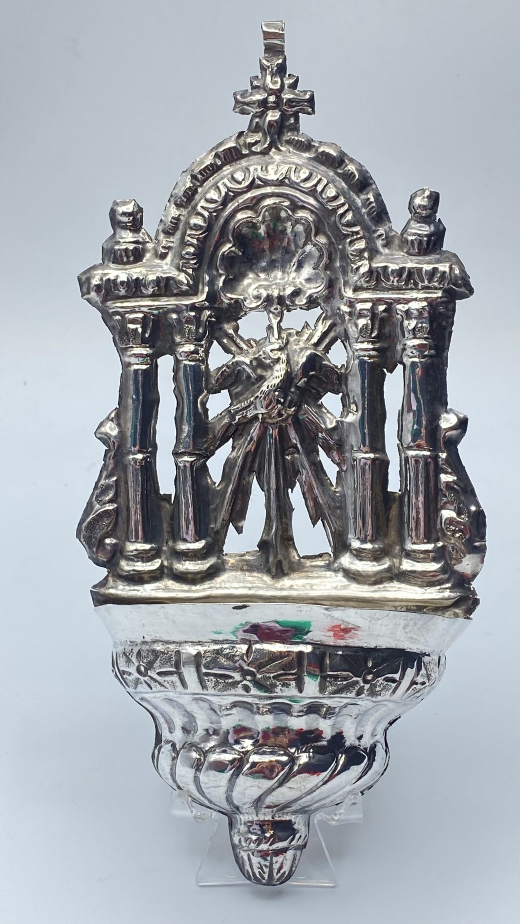STRAORDINARIA ACQUASANTIERA IN ARGENTO. NAPOLI, FINE ‘700 - immagine 3