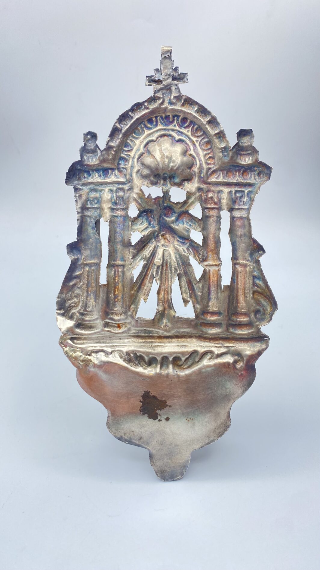 STRAORDINARIA ACQUASANTIERA IN ARGENTO. NAPOLI, FINE ‘700 - immagine 4