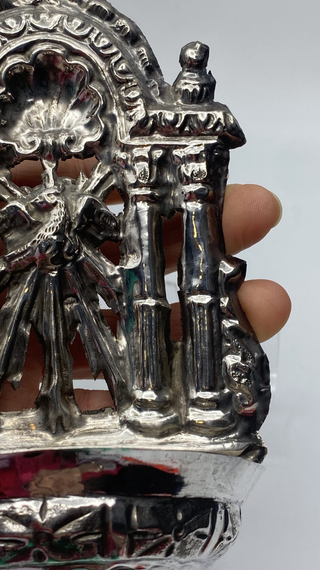 STRAORDINARIA ACQUASANTIERA IN ARGENTO. NAPOLI, FINE ‘700 - immagine 9