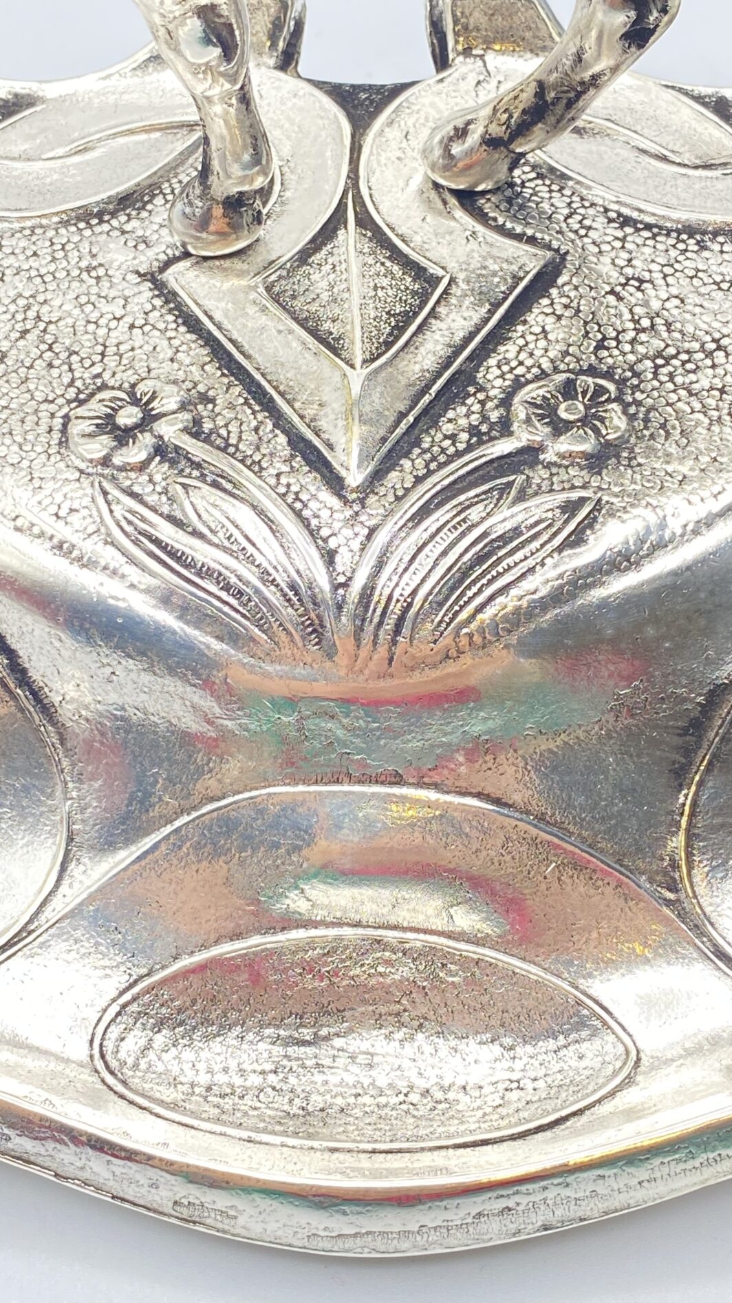 CALAMAIO ART NOUVEAU IN BRONZO ARGENTATO. FINE XIX sec. - immagine 6