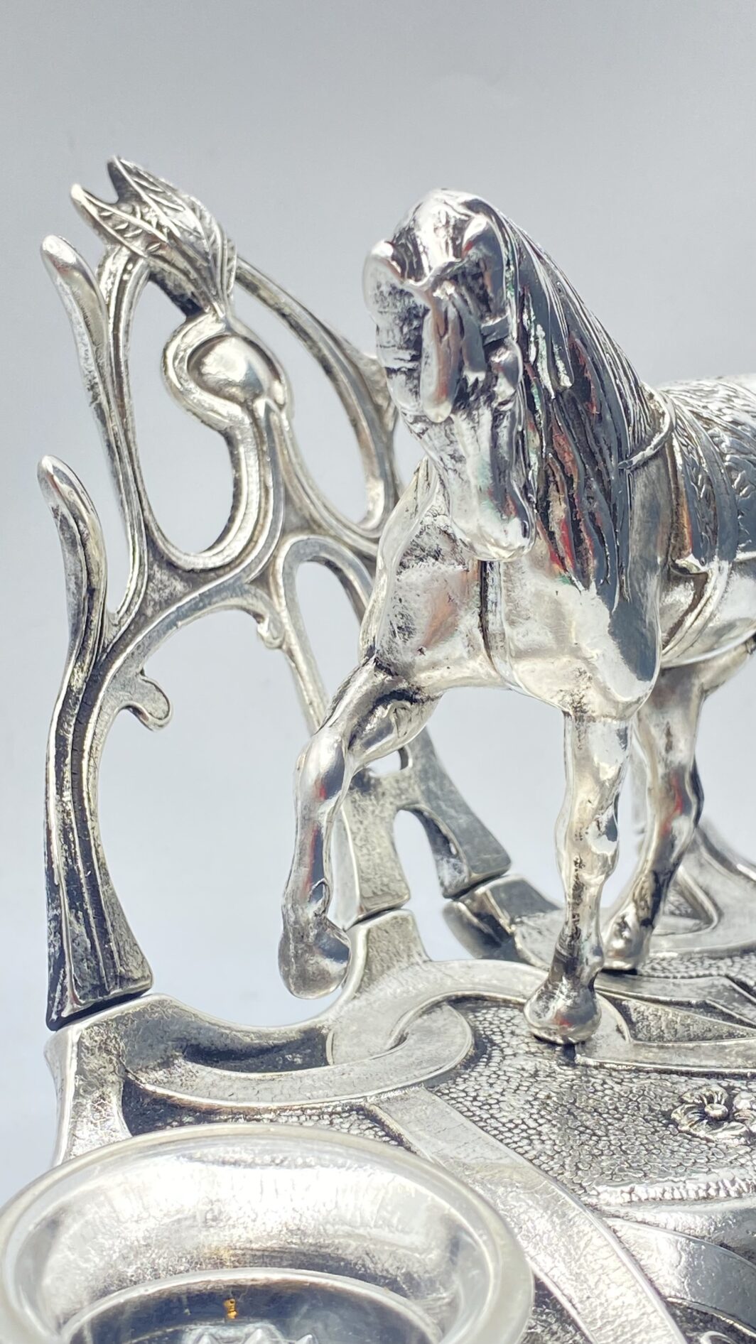 CALAMAIO ART NOUVEAU IN BRONZO ARGENTATO. FINE XIX sec. - immagine 11