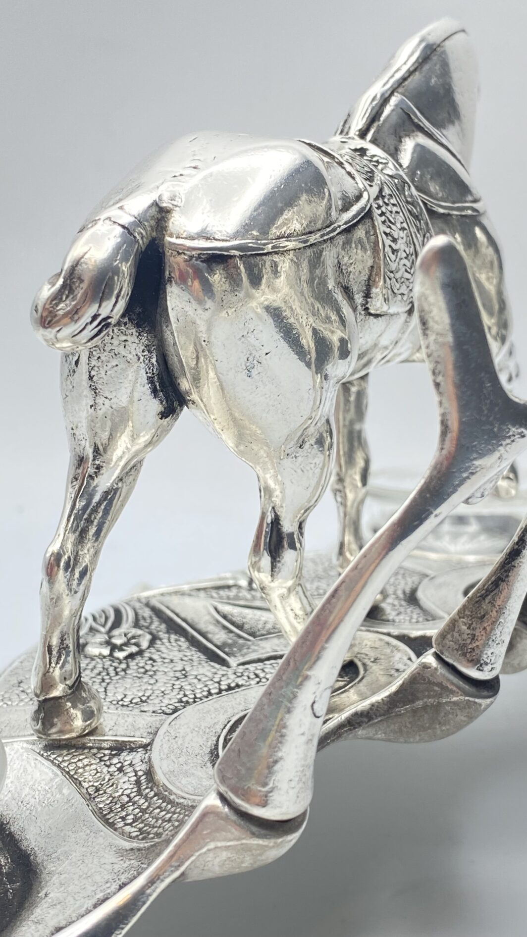 CALAMAIO ART NOUVEAU IN BRONZO ARGENTATO. FINE XIX sec. - immagine 17
