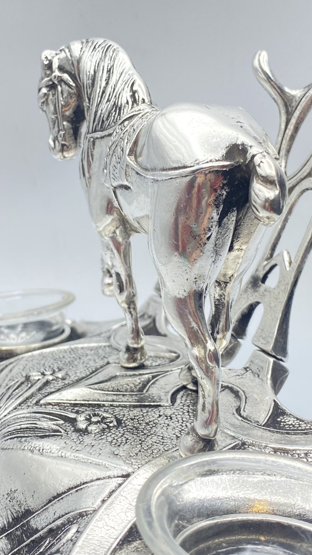 CALAMAIO ART NOUVEAU IN BRONZO ARGENTATO. FINE XIX sec. - immagine 18