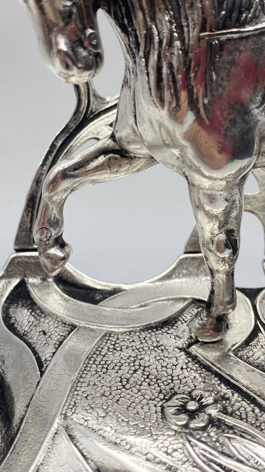 CALAMAIO ART NOUVEAU IN BRONZO ARGENTATO. FINE XIX sec. - immagine 21