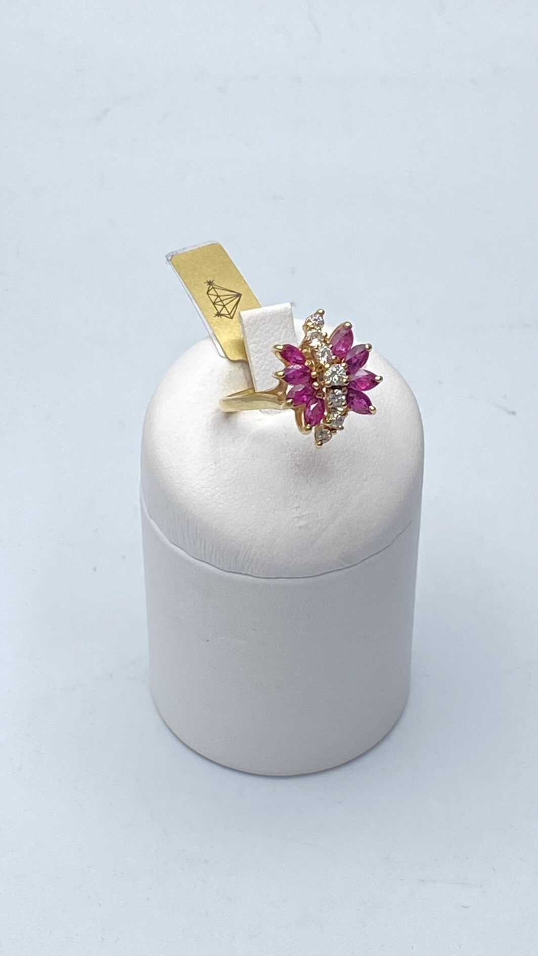 ANELLO VINTAGE ANNI ‘50, CON RUBINI E BRILLANTI, IN ORO 14KT. - immagine 14
