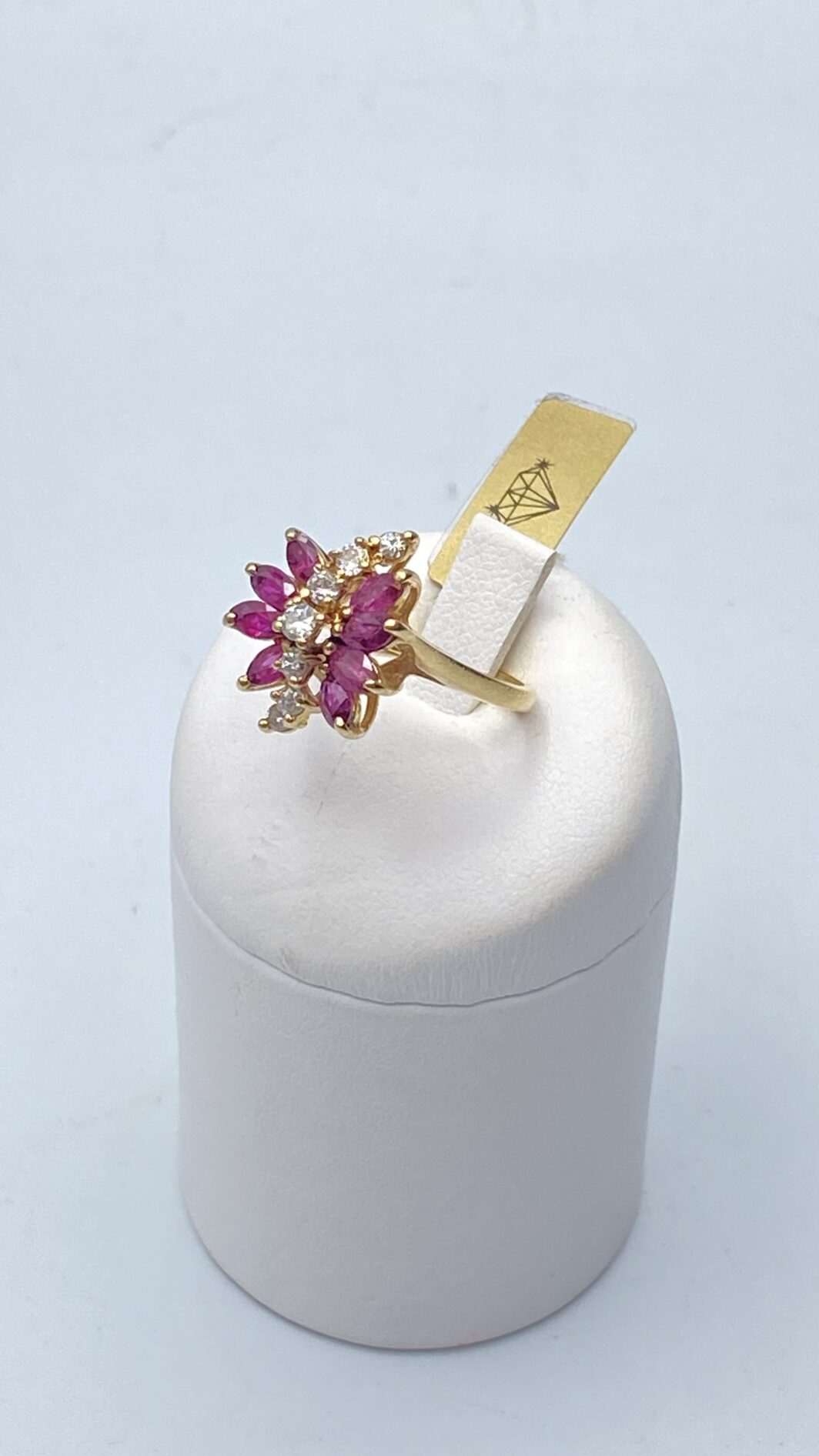 ANELLO VINTAGE ANNI ‘50, CON RUBINI E BRILLANTI, IN ORO 14KT. - immagine 15