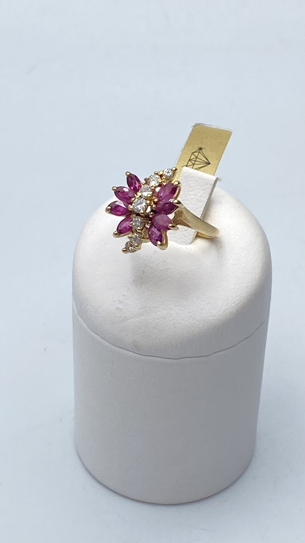 ANELLO VINTAGE ANNI ‘50, CON RUBINI E BRILLANTI, IN ORO 14KT. - immagine 11