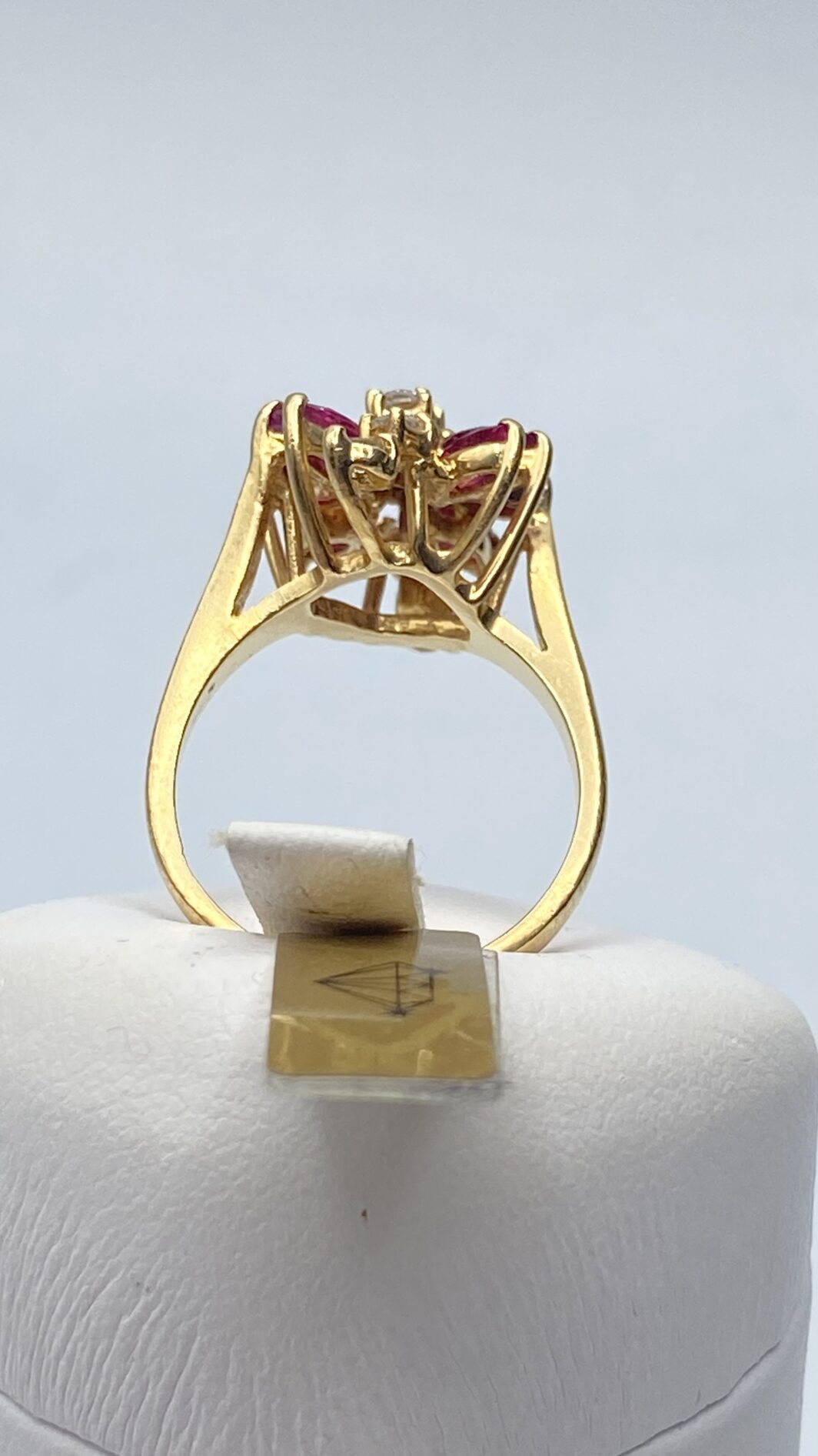 ANELLO VINTAGE ANNI ‘50, CON RUBINI E BRILLANTI, IN ORO 14KT. - immagine 8