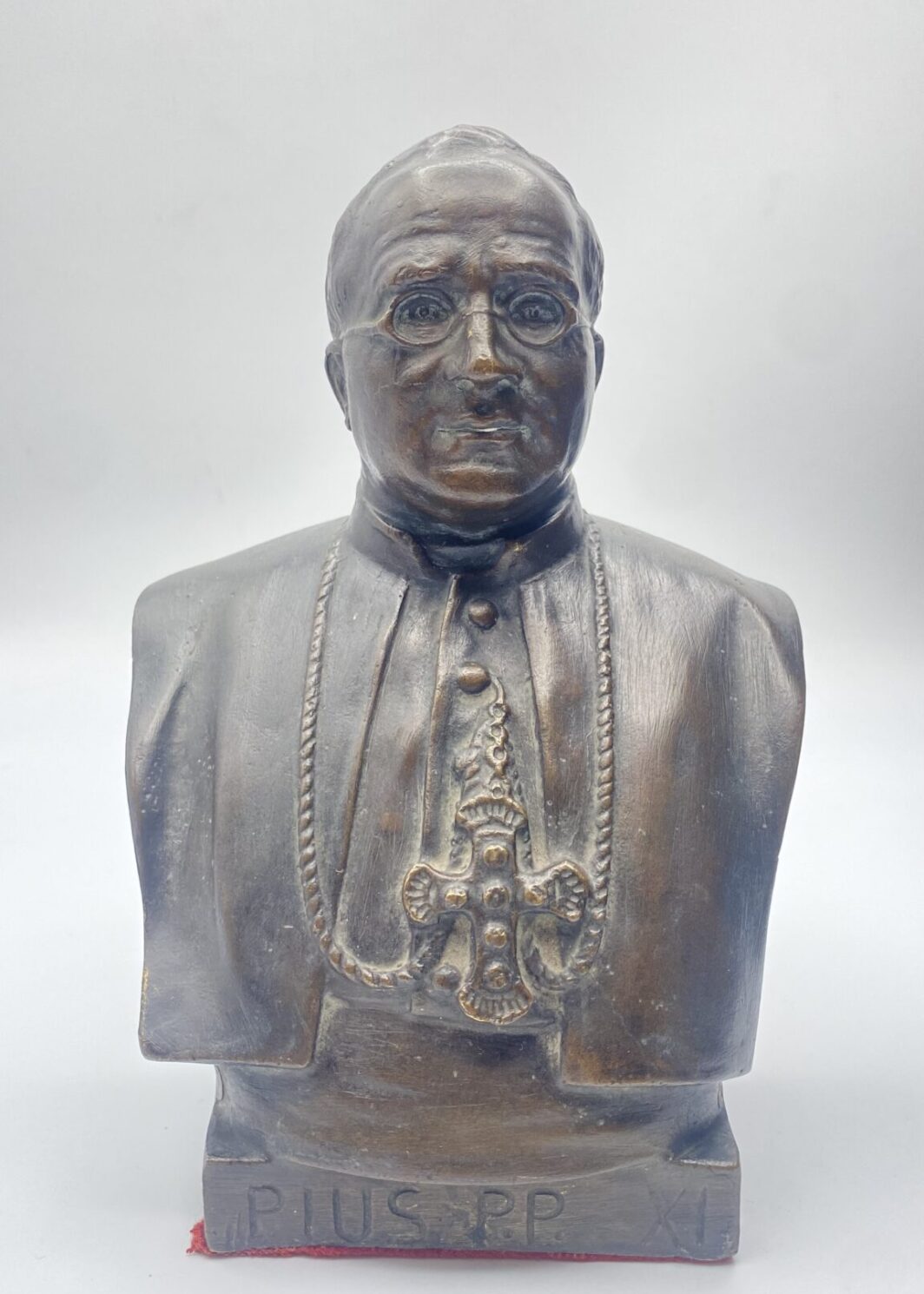 MEZZOBUSTO IN BRONZO, RITRATTO DI PAPA PIO XI. FONDERIE CANDIANI SOMMERS, 1925/1930