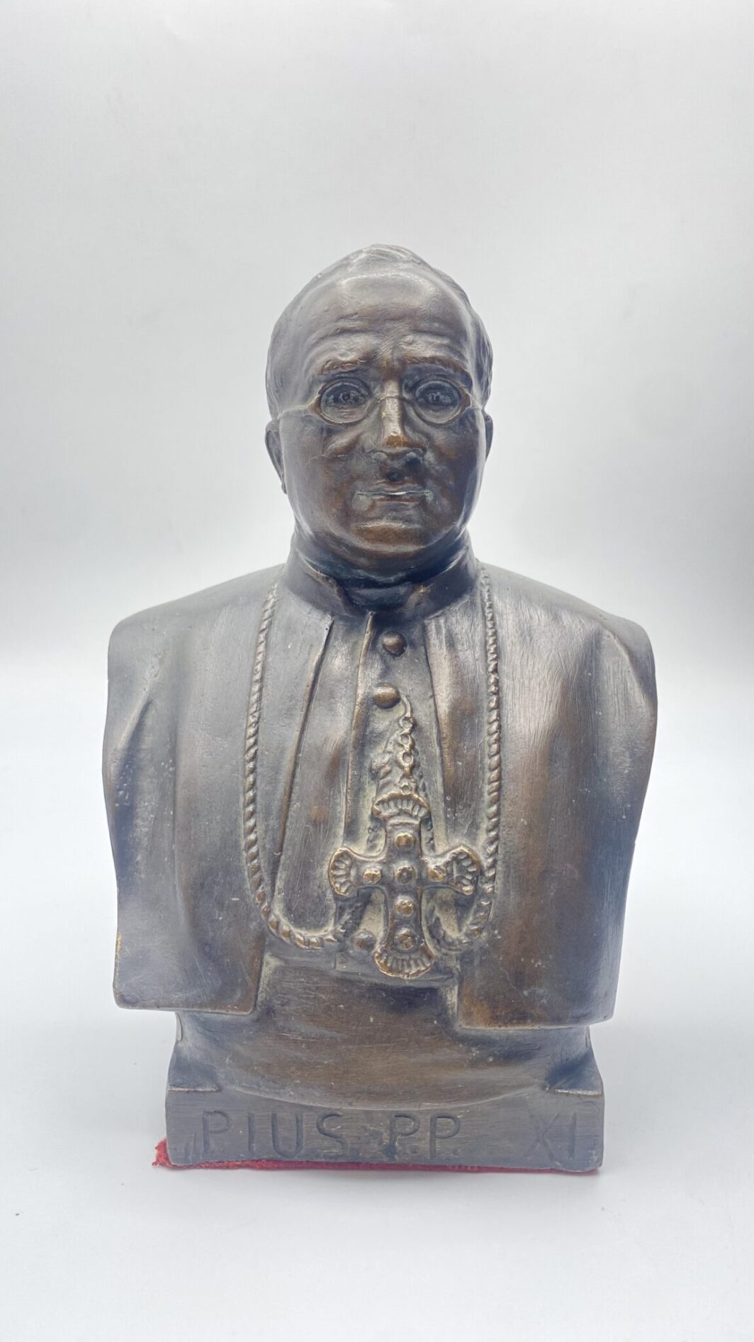 MEZZOBUSTO IN BRONZO, RITRATTO DI PAPA PIO XI. FONDERIE CANDIANI SOMMERS, 1925/1930
