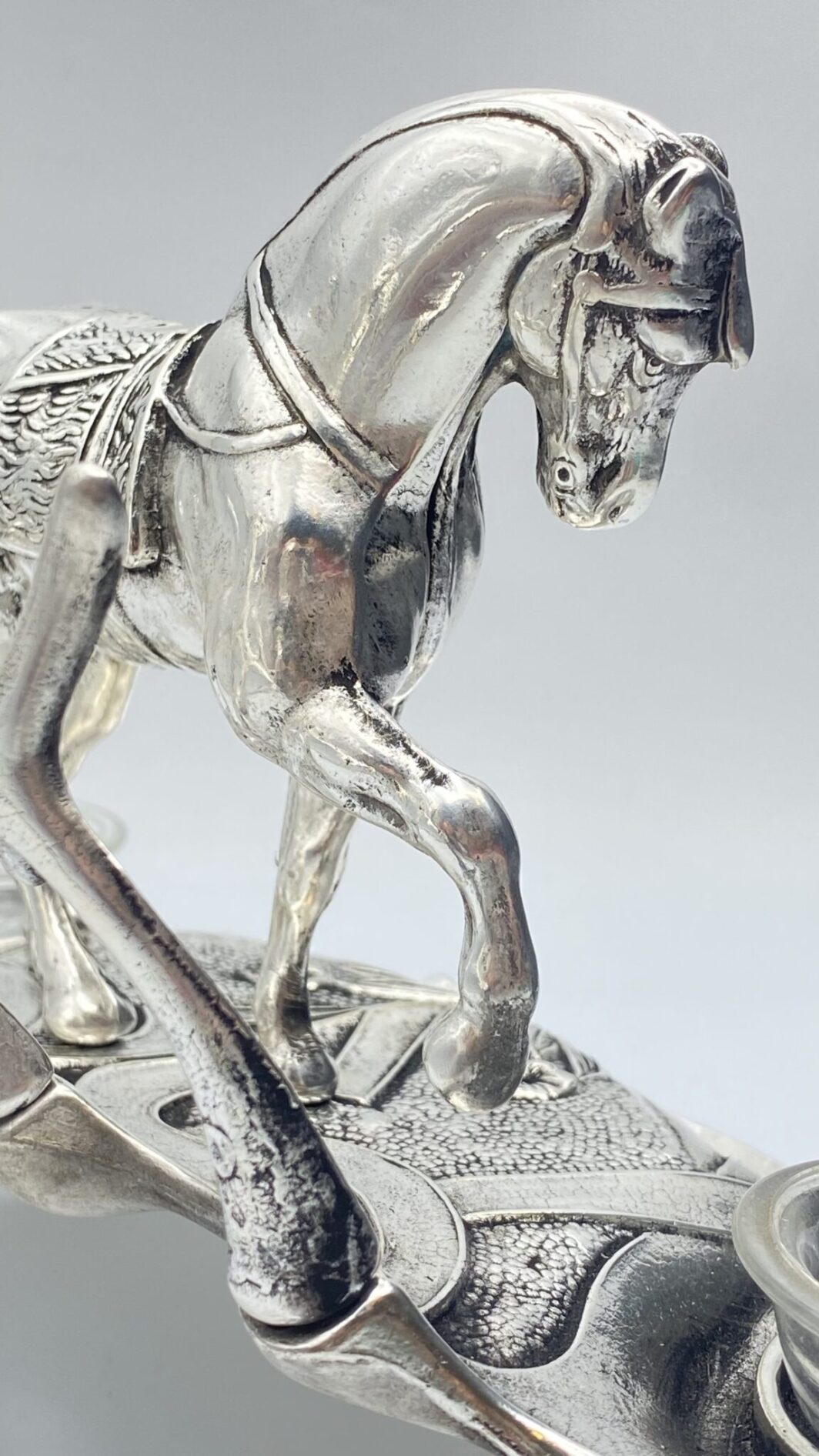 CALAMAIO ART NOUVEAU IN BRONZO ARGENTATO. FINE XIX sec. - immagine 16