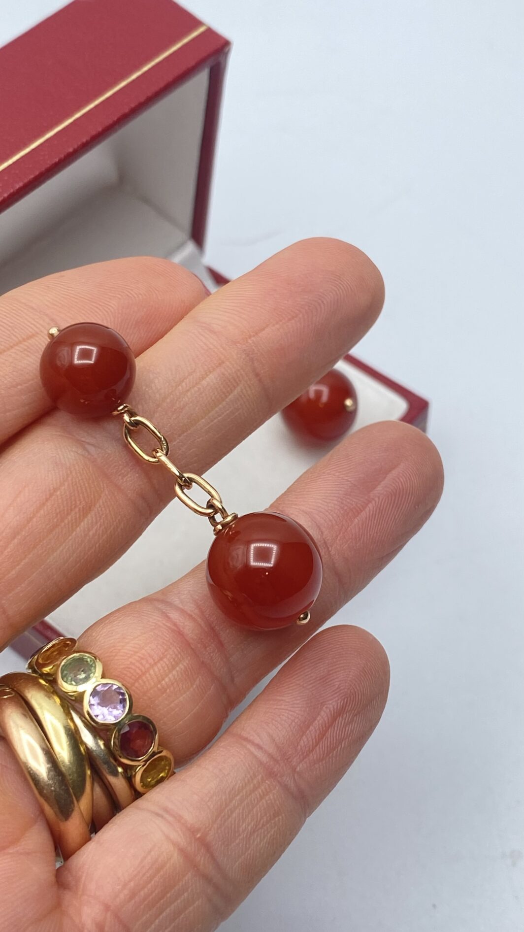 GEMELLI IN ORO 18KT E CORNIOLE. VINTAGE ANNI ‘40 - immagine 8