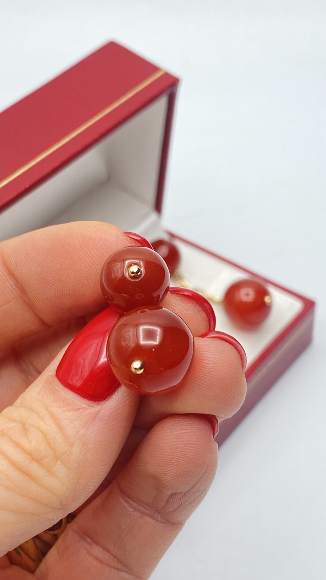GEMELLI IN ORO 18KT E CORNIOLE. VINTAGE ANNI ‘40 - immagine 4