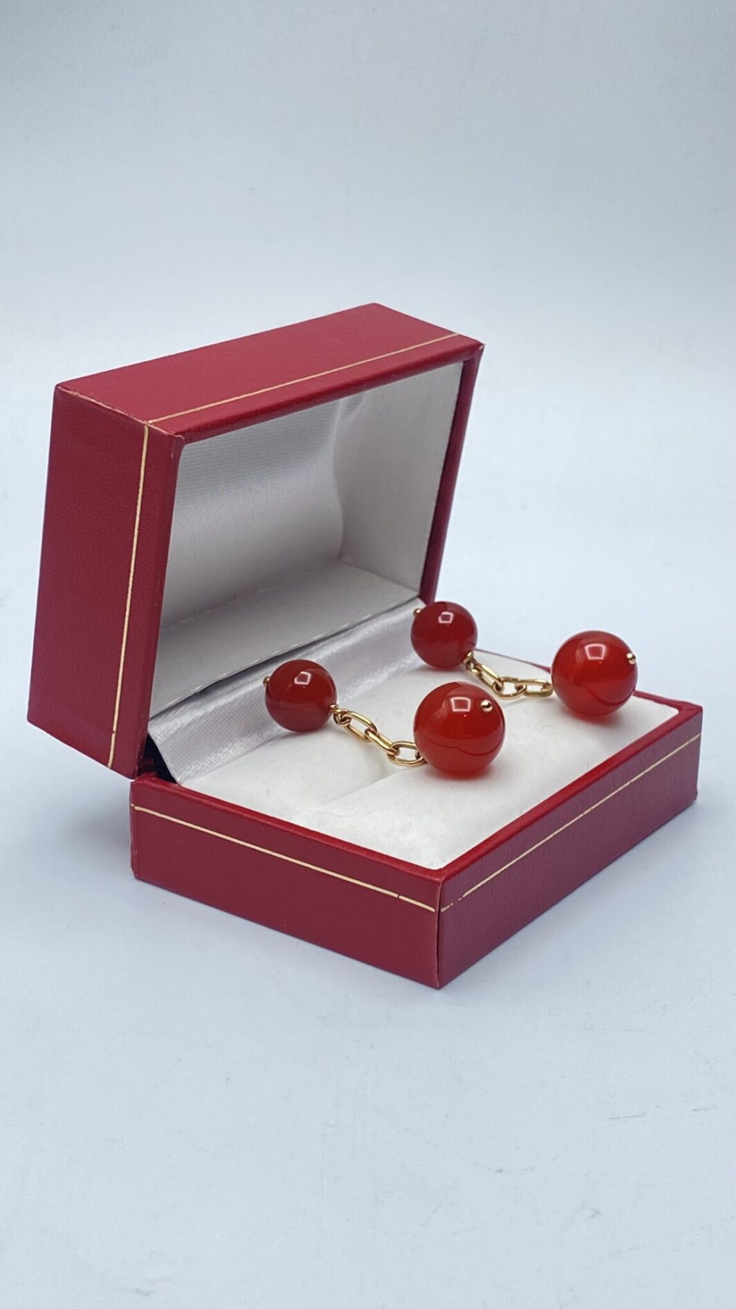 GEMELLI IN ORO 18KT E CORNIOLE. VINTAGE ANNI ‘40 - immagine 2