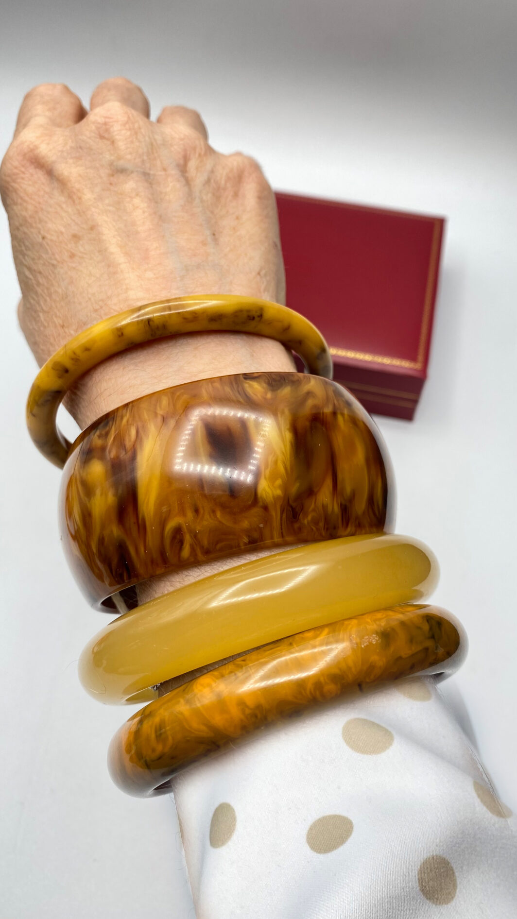 BRACCIALE IN BACHELITE MARMORIZZATA. VINTAGE ANNI ‘30. - immagine 4