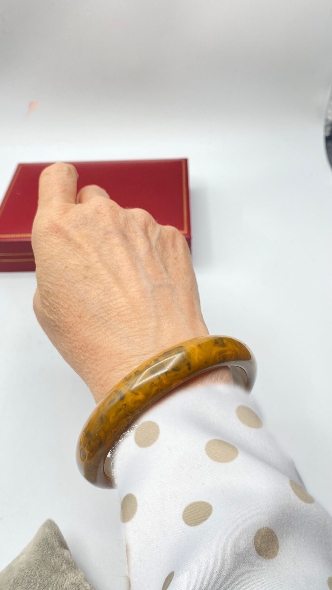 BRACCIALE IN BACHELITE MARMORIZZATA. VINTAGE ANNI ‘30. - immagine 2