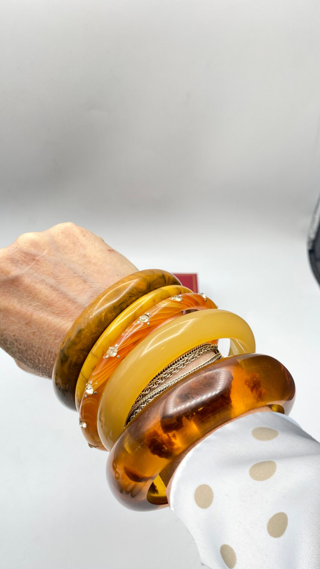 BRACCIALE IN BACHELITE MARMORIZZATA. VINTAGE ANNI ‘30. - immagine 3