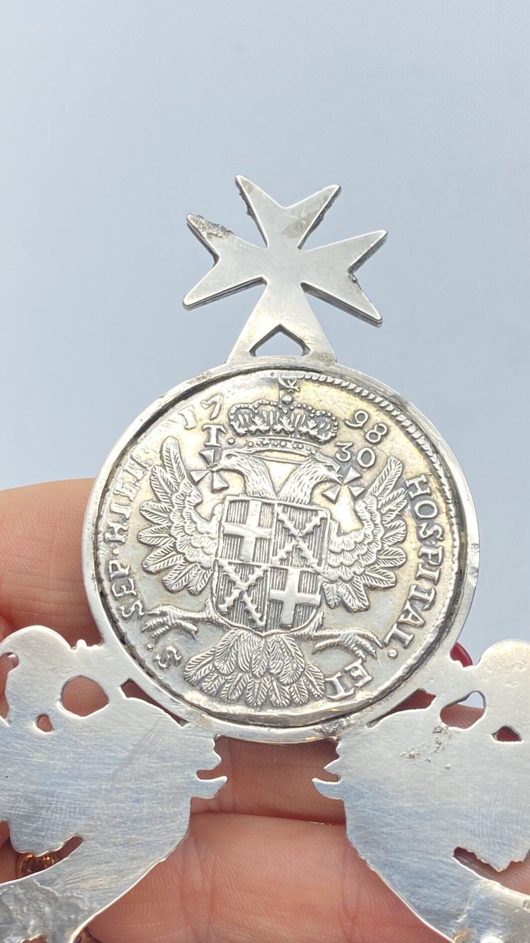 FERMACARTE IN ARGENTO CON CROCE DI MALTA. PRIMA METÀ DEL XIX sec. - immagine 11