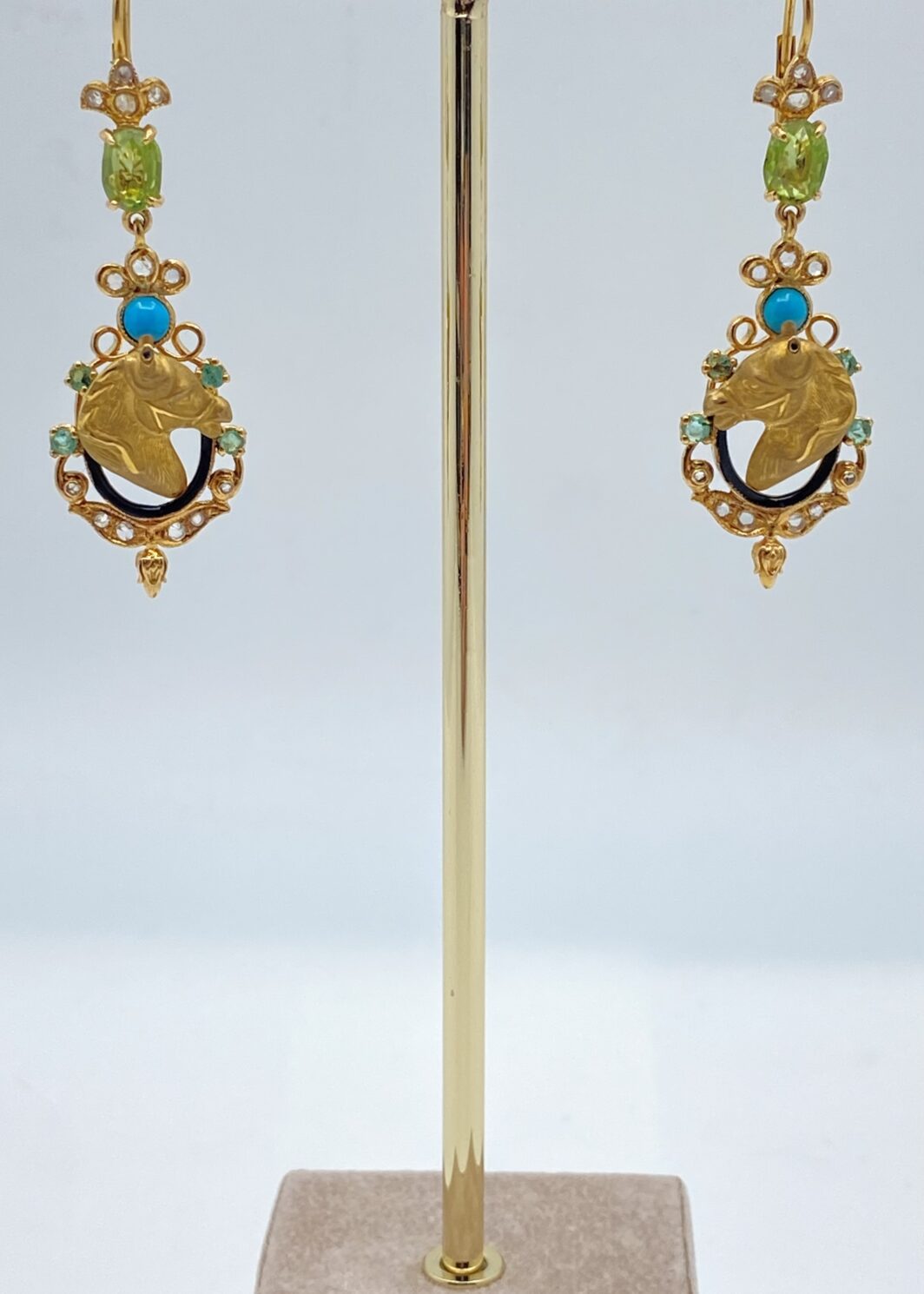 ORECCHINI BORBONICI IN ORO. ITALIA, FINE XIX sec.