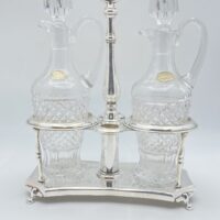 BERNDORF METALWARE FACTORY ARTHUR KRUPP. CRISTALLO DI BOEMIA E SHEFFIELD. CRUET FINE XIX sec. - immagine 3