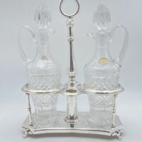 BERNDORF METALWARE FACTORY ARTHUR KRUPP. CRISTALLO DI BOEMIA E SHEFFIELD. CRUET FINE XIX sec.