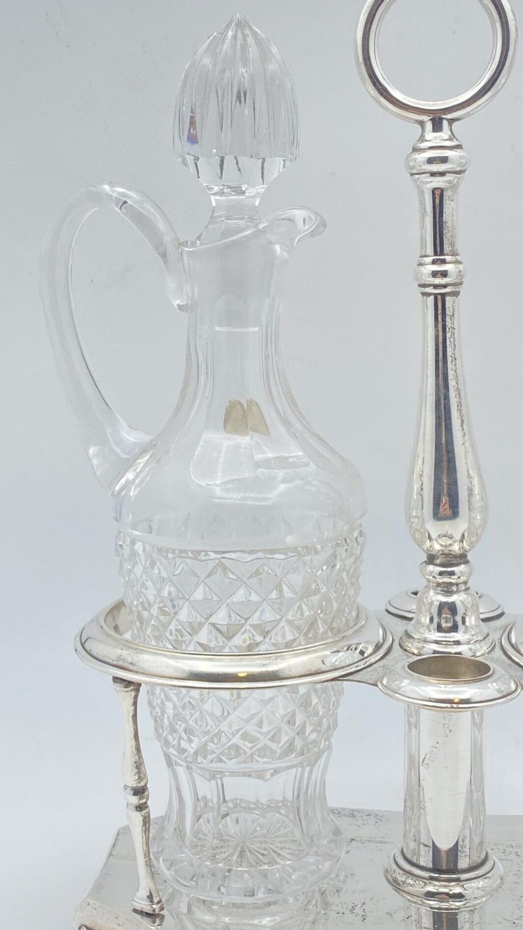 BERNDORF METALWARE FACTORY ARTHUR KRUPP. CRISTALLO DI BOEMIA E SHEFFIELD. CRUET FINE XIX sec. - immagine 6