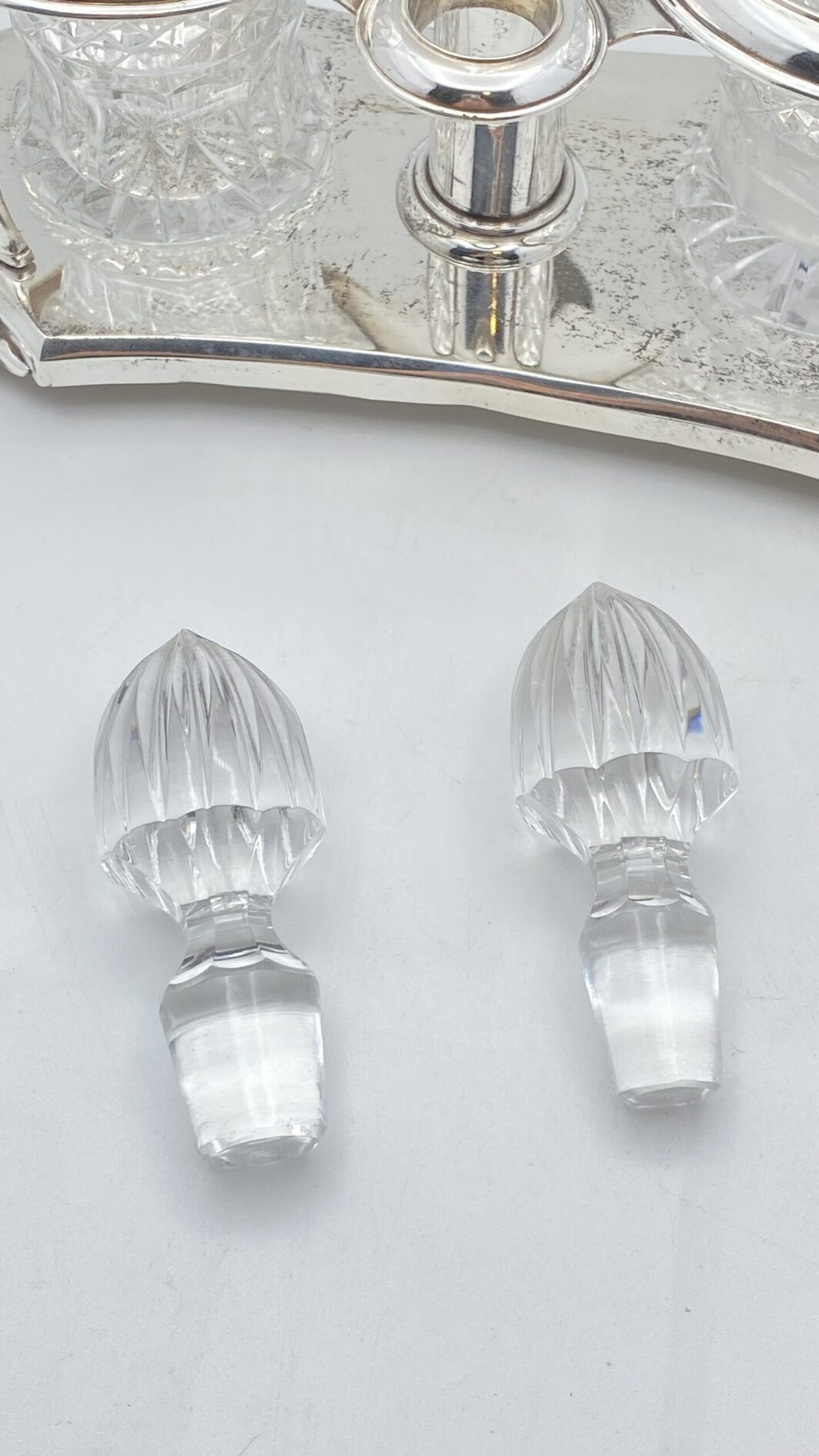 BERNDORF METALWARE FACTORY ARTHUR KRUPP. CRISTALLO DI BOEMIA E SHEFFIELD. CRUET FINE XIX sec. - immagine 7